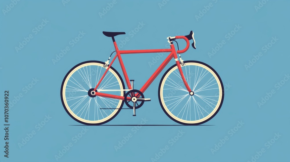 Fototapeta premium Bicycle icon set featuring flat and detailed illustrations of bikes for transportation or sports.
