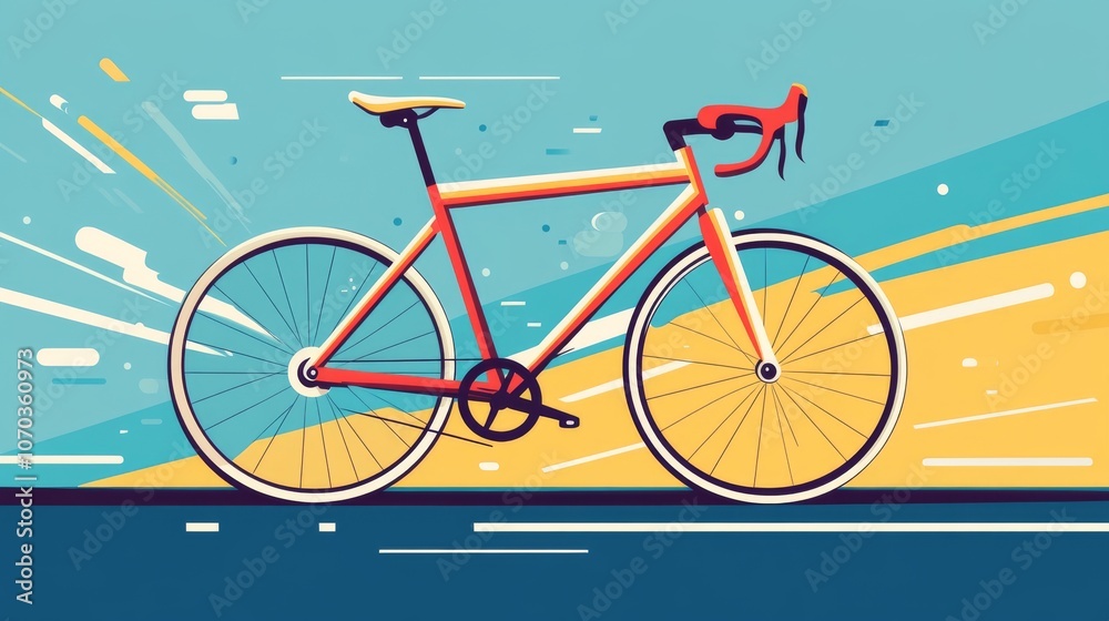 Fototapeta premium Bicycle icon set featuring flat and detailed illustrations of bikes for transportation or sports.