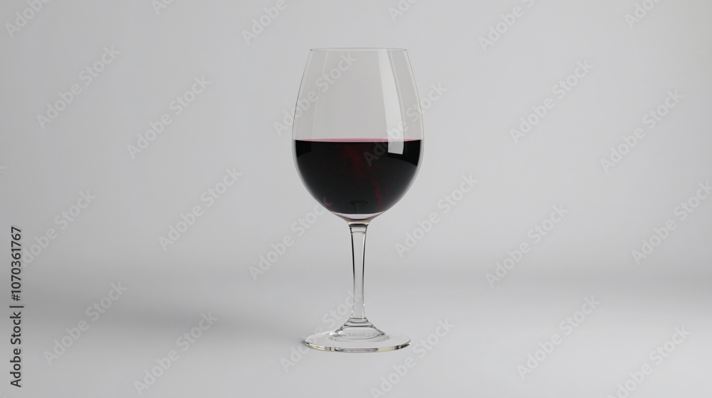 A glass of red wine on a white background. A glass of red wine on a white background.
