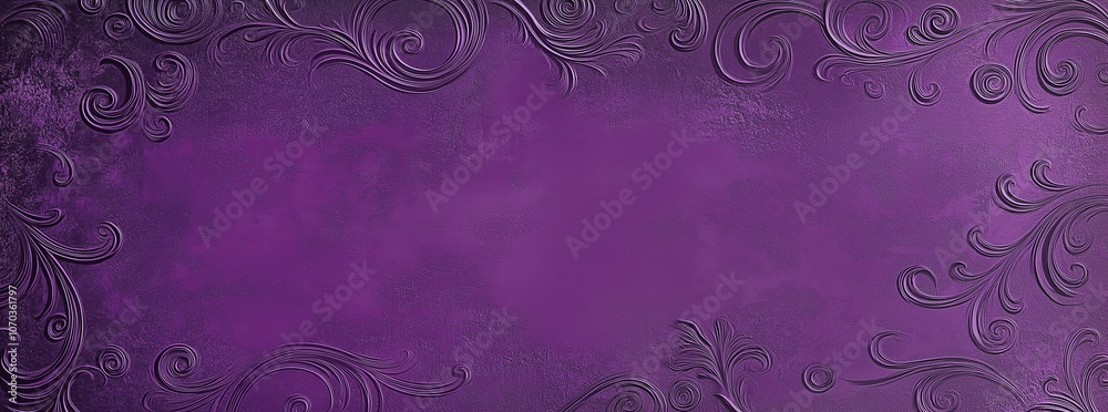 Violet purple background with lace-inspired floral patterns on the left side, creating an elegant and sophisticated design for a banner or poster template Violet purple background with lace-inspired floral patterns on the left side, creating an elegant and sophisticated design for a banner or poster template