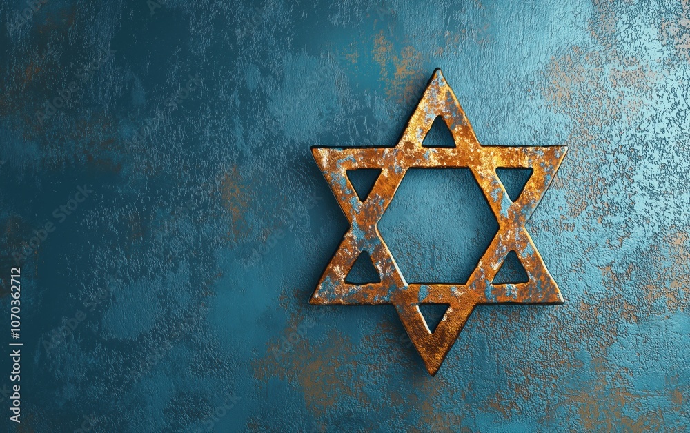 Glowing Star of David on Metallic Surface - Unity Symbol Glowing Star of David on Metallic Surface - Unity Symbol