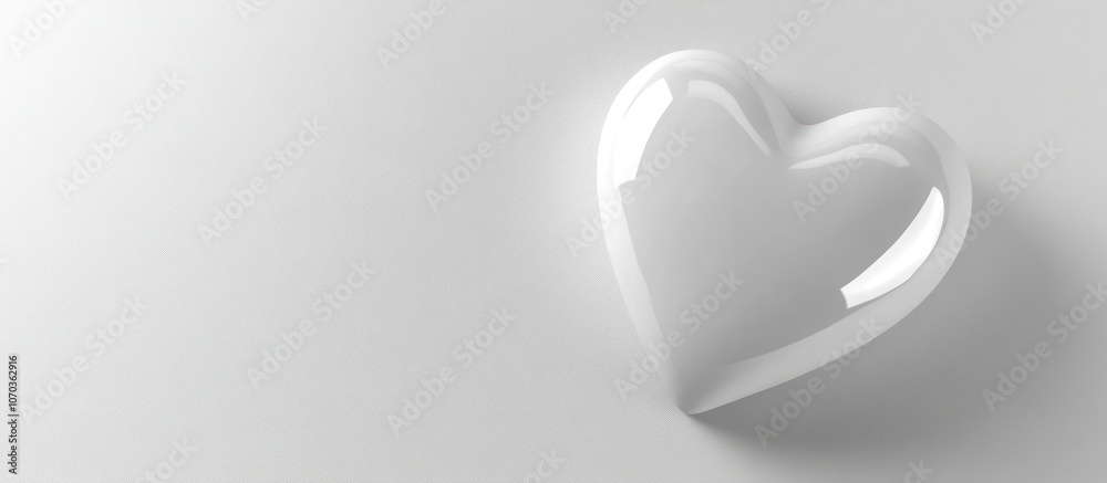 White Heart on a Minimalist Background White Heart on a Minimalist Background