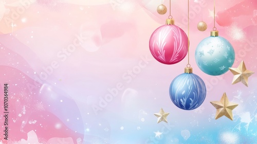 New Year banner on the pastel background