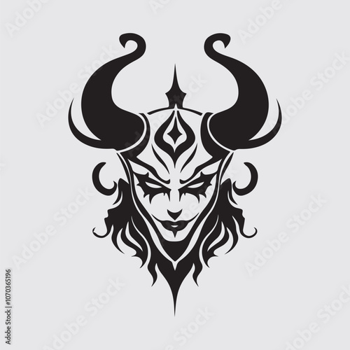 Jester Logo Images vector. Jester clown Black and White Stock vector image