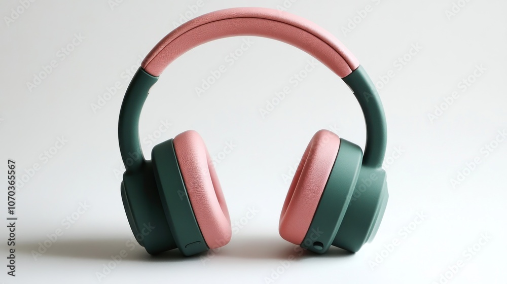 Pink and Green Headphones Pink and Green Headphones