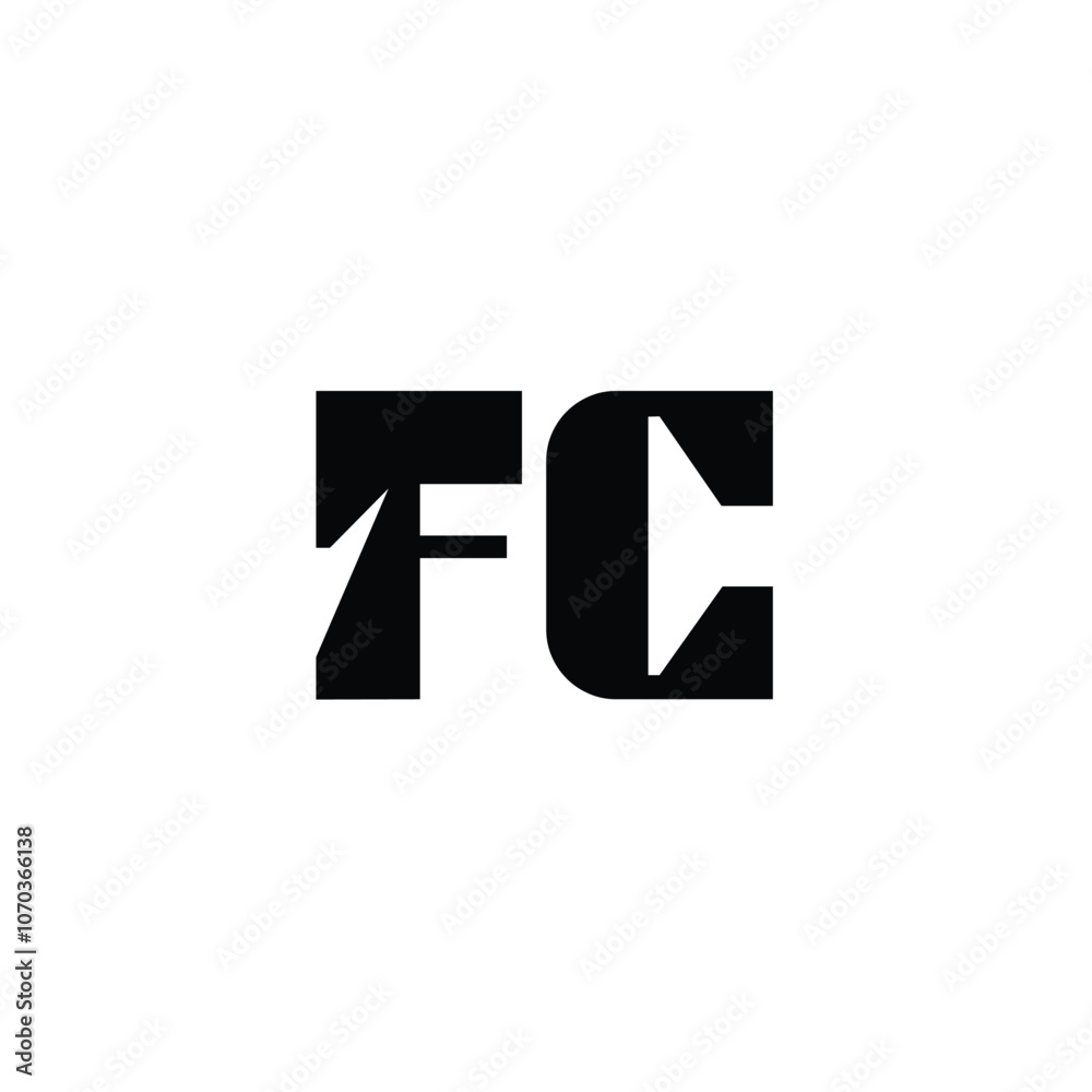 Fototapeta premium FC monogram logo design letter text name symbol monochrome logotype alphabet character simple logo