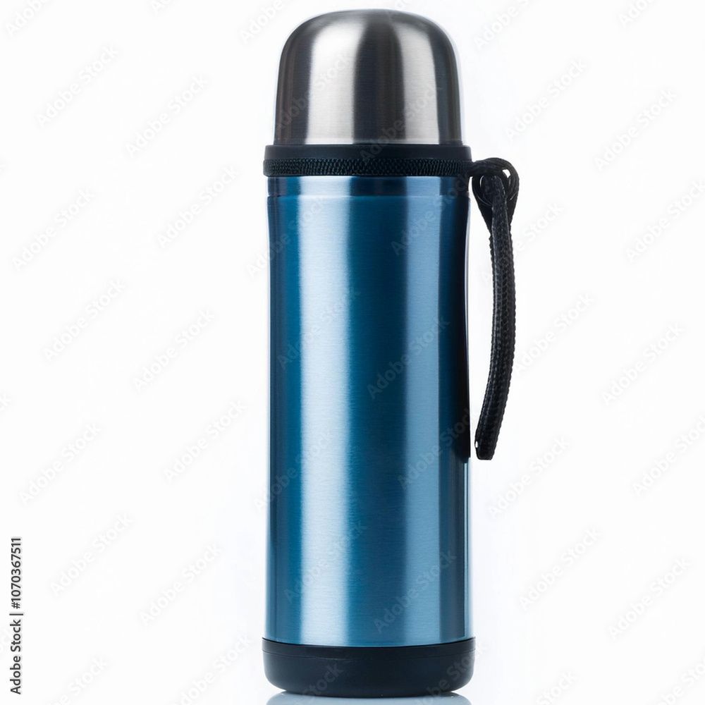 mock uo maqueta de termo aislado sobre fondo blanco para ir de caza, camping, viaje, turismo