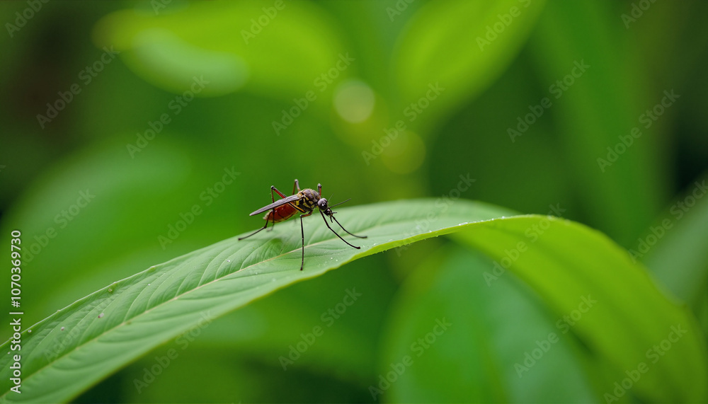 Mosquito in Macro Photography on Natural Background Mosquito in Macro Photography on Natural Background