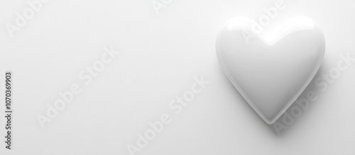 White Heart on a White Background photo