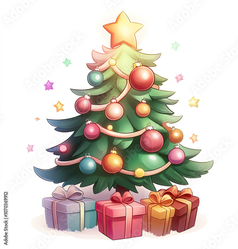 christmas tree with gifts