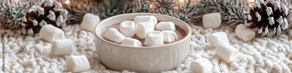 cocoa with marshmallows Christmas concept. Selective focus cocoa with marshmallows Christmas concept. Selective focus