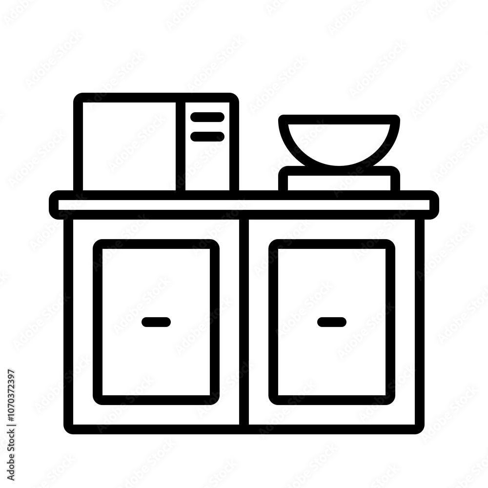 Outline icon for web. Kitchen counter icon Outline icon for web. Kitchen counter icon
