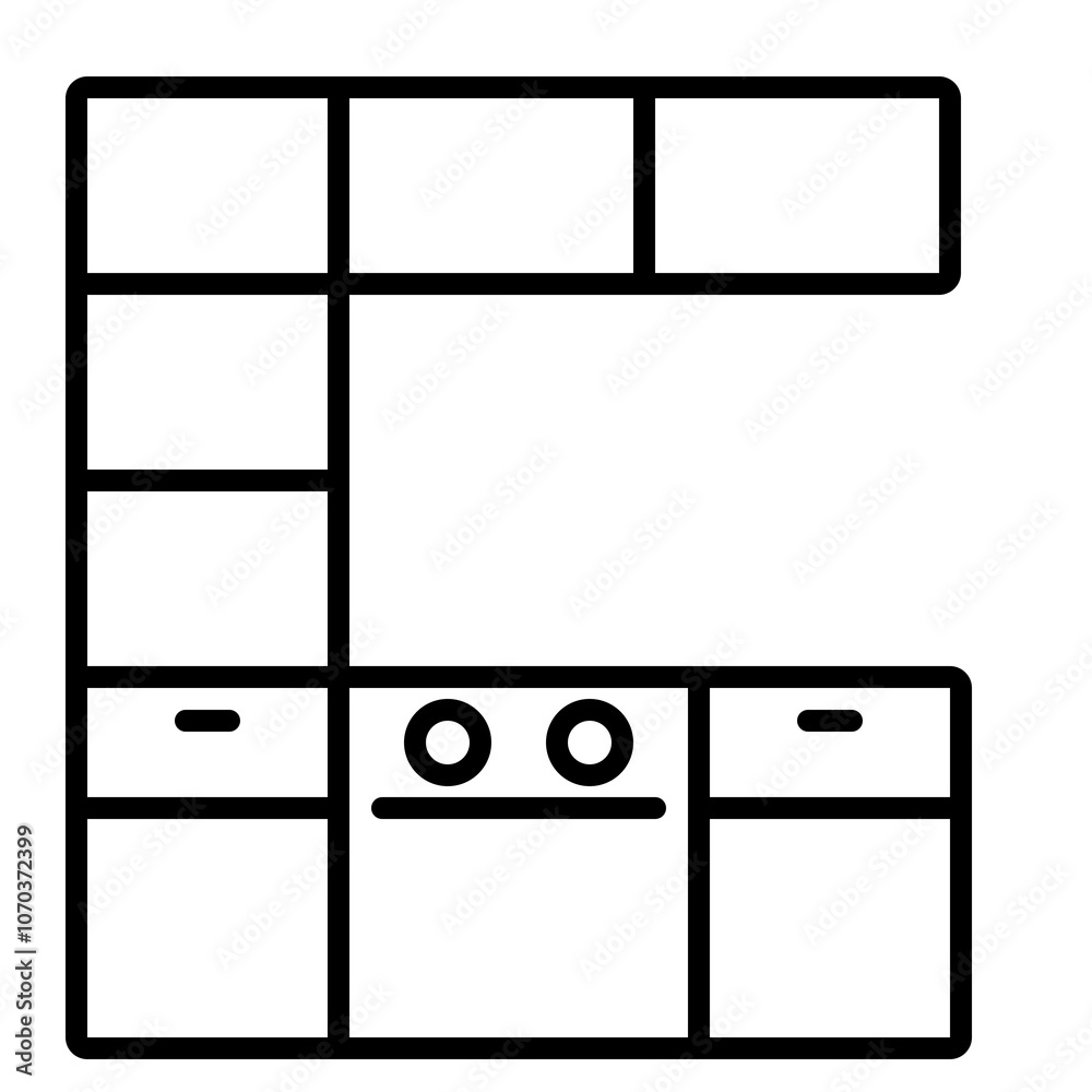 Outline icon for web. Kitchen counter icon Outline icon for web. Kitchen counter icon