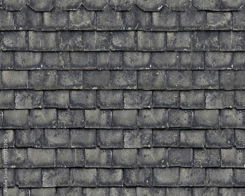 Slate snowy wodden shingle roof tile seamless texture