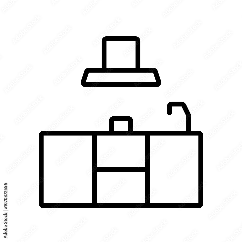 Outline icon for web. Kitchen counter icon Outline icon for web. Kitchen counter icon