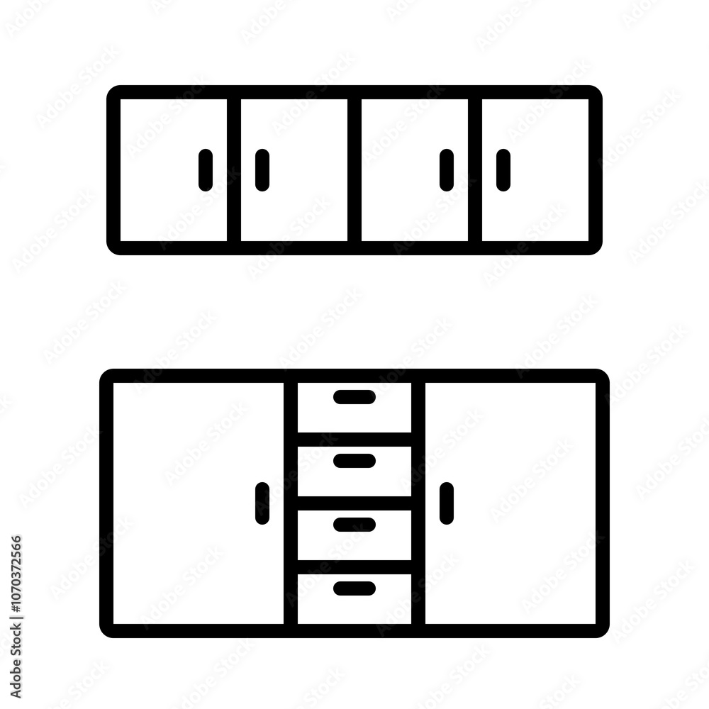 Outline icon for web. Kitchen counter icon Outline icon for web. Kitchen counter icon