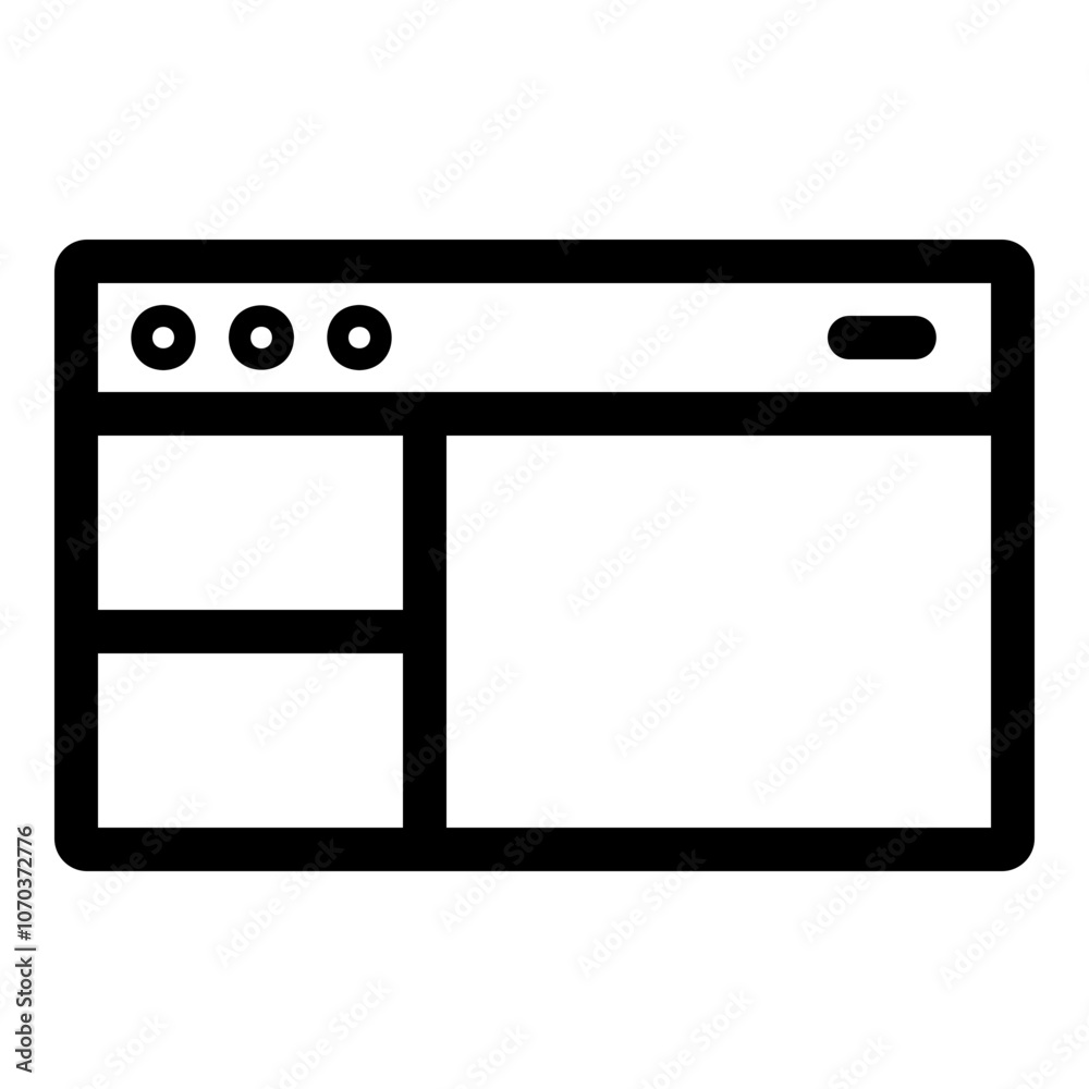 Outline icon for web. Desktop window icon Outline icon for web. Desktop window icon
