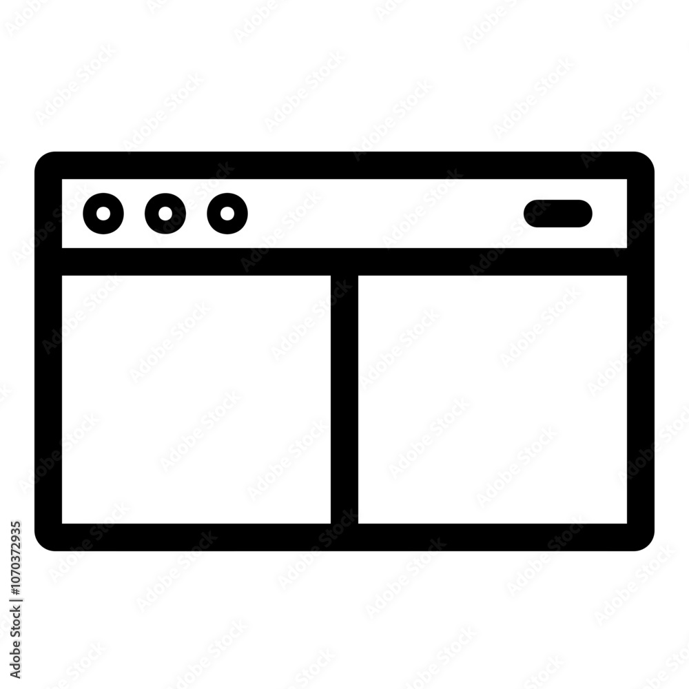 Outline icon for web. Desktop window icon Outline icon for web. Desktop window icon