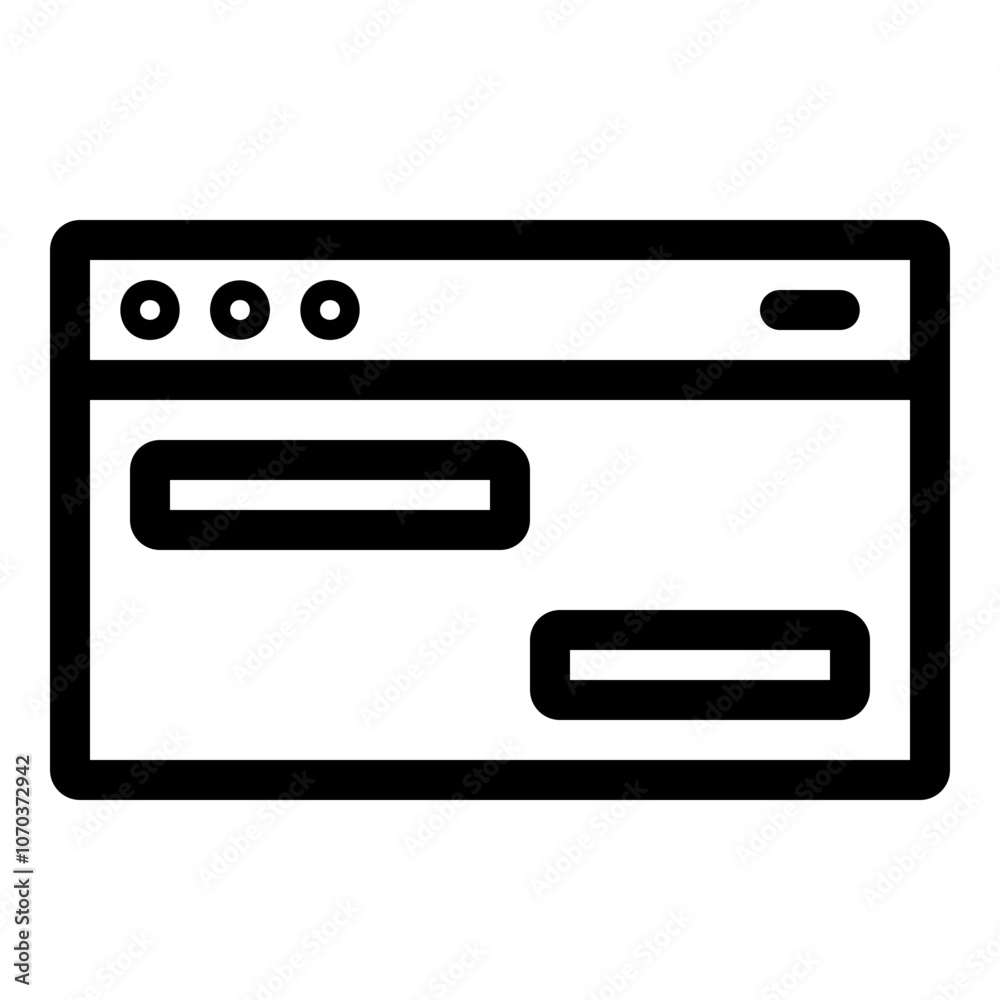 Outline icon for web. Desktop window icon Outline icon for web. Desktop window icon