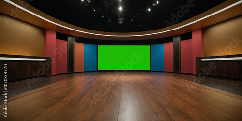 News Studio, Backdrop For TV Shows .TV On Wall.3D Virtual News Studio Background