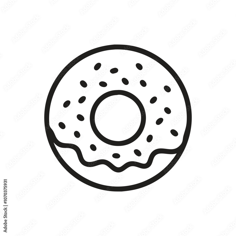 Donut With Sprinkles And Frosting Vector Icon Donut With Sprinkles And Frosting Vector Icon