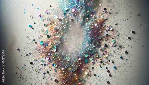 Iridescent Glitter Flat Lay on Pristine White Surface