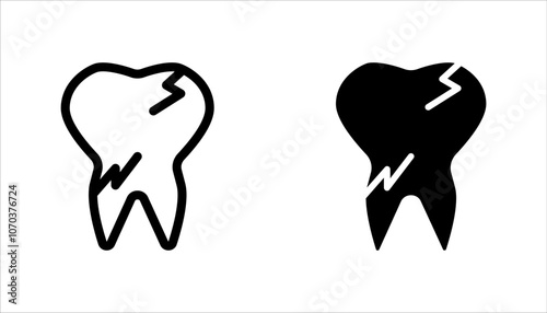 Tooth icon set. Dentistry symbol. Medical sign. Dental health. Isolated on white background.	