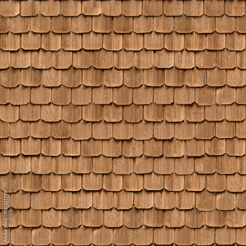 Wodden shingle roof tile seamless texture & background