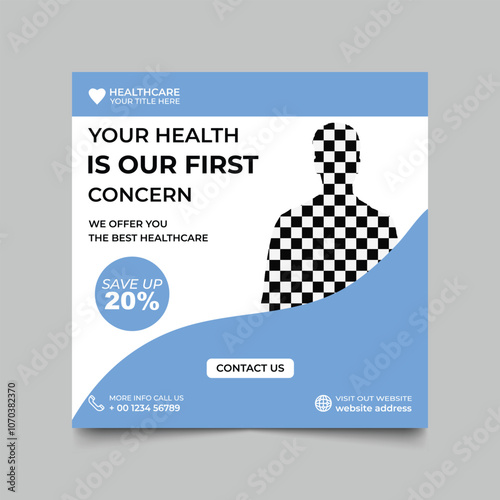 media healthcare social media post design template