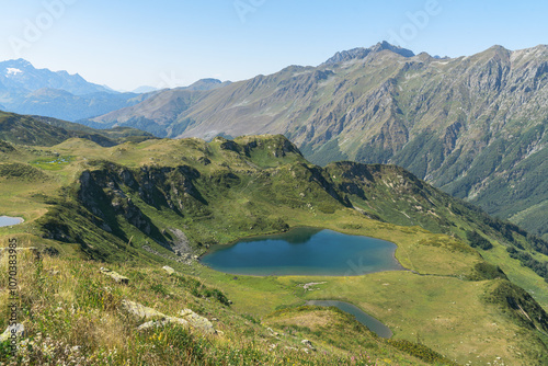 landscape with lake and mountains