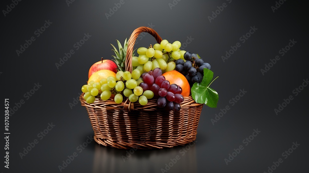 Vibrant Basket of Fruits Filled with Fresh, Colorful Selection
Vibrant Basket of Fruits Filled with Fresh, Colorful Selection