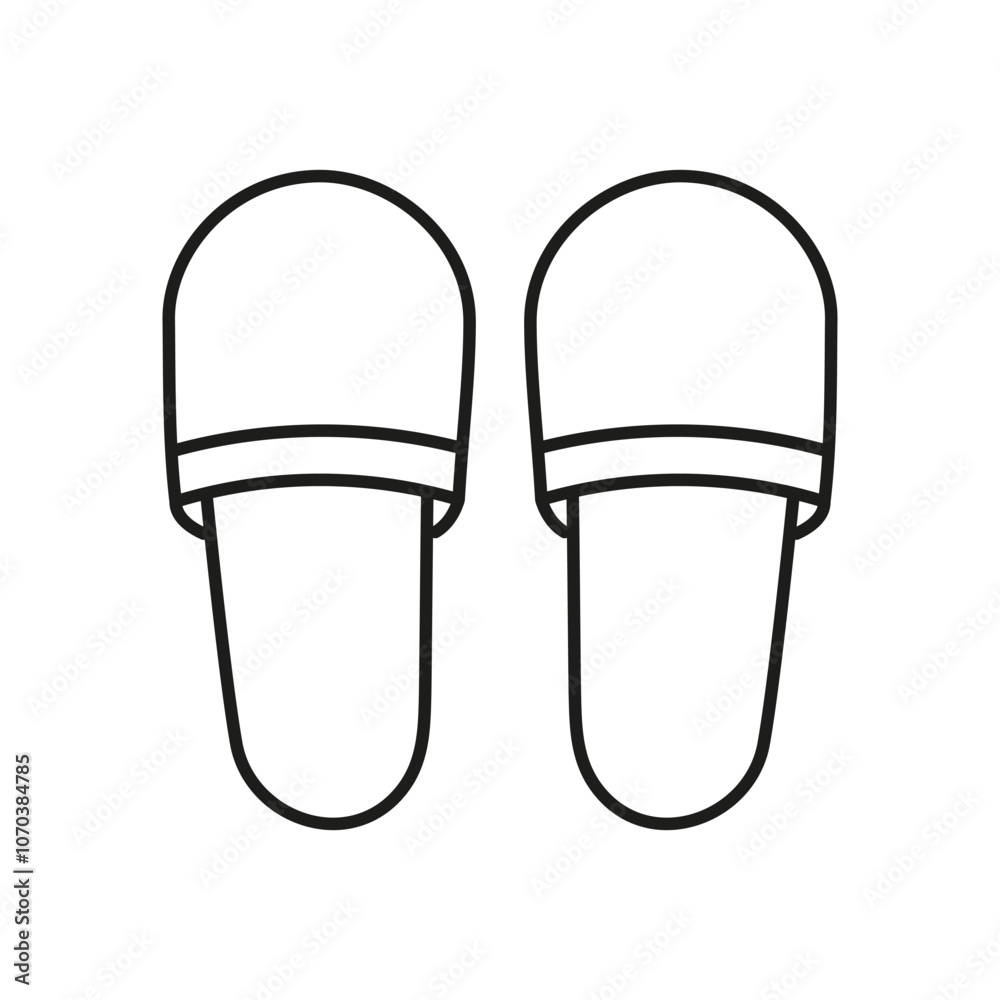 Comfortable Slippers Line Icon. Indoor Shoes For Rest And Relaxation Outline Symbol. Editable Stroke. Isolated Vector Illustration Comfortable Slippers Line Icon. Indoor Shoes For Rest And Relaxation Outline Symbol. Editable Stroke. Isolated Vector Illustration