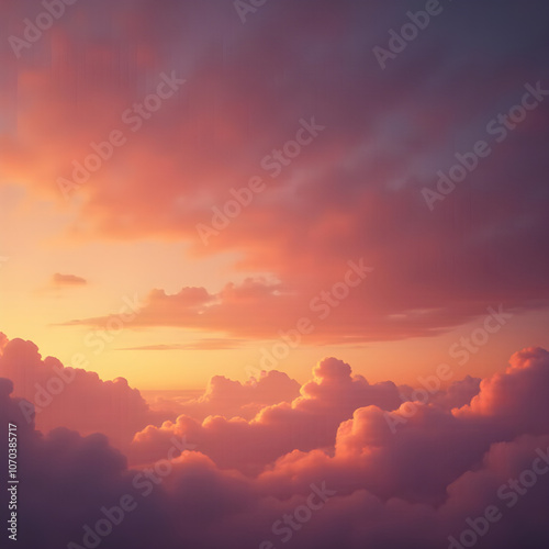 sunset over the clouds