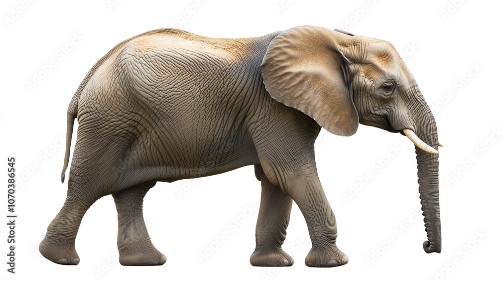 Fototapeta premium gray elephant isolated on transparent background