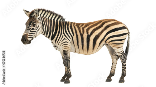 white black stripes zebra isolated on transparent background