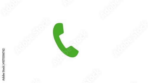 Animation of a green telephone icon on a white background