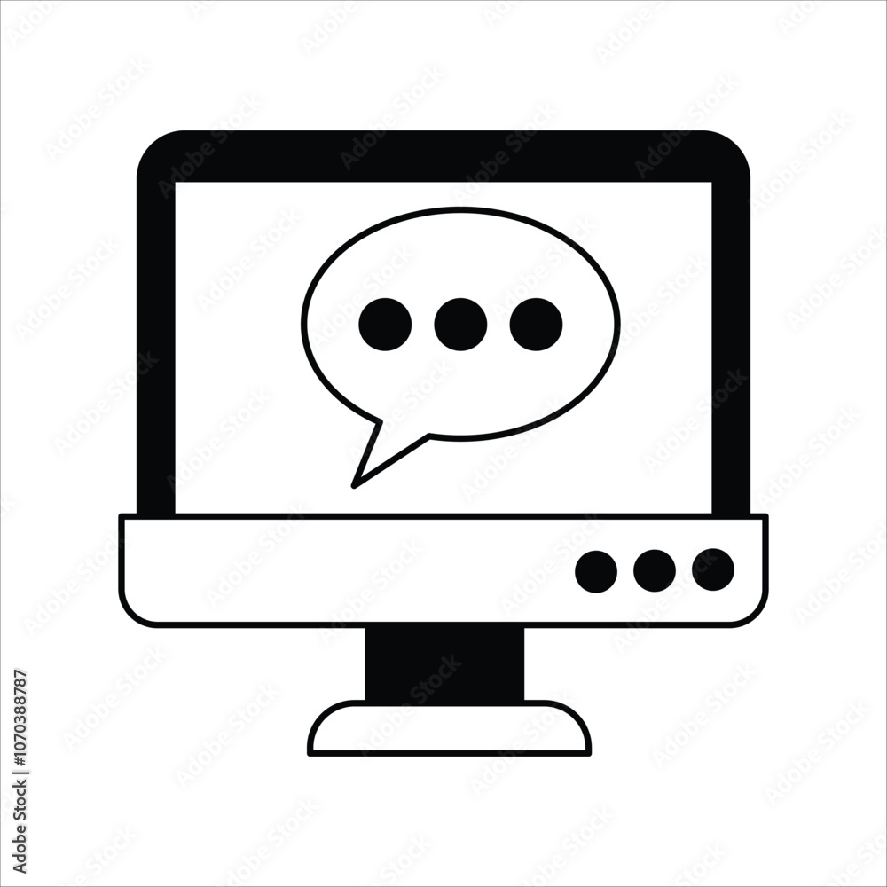 Chat Bubble glyph icon with white background vector stock illustration Chat Bubble glyph icon with white background vector stock illustration