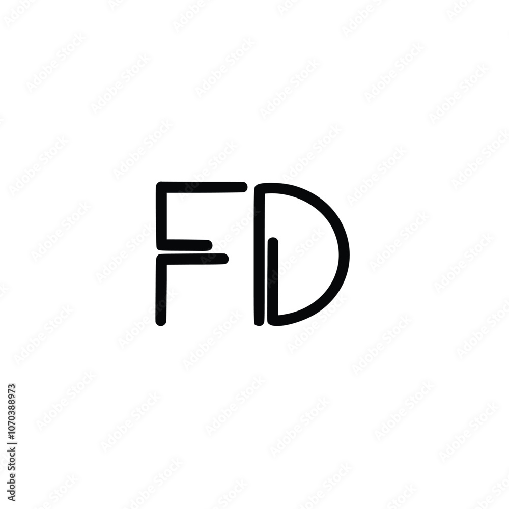 FD monogram logo design letter text name symbol monochrome logotype alphabet character simple logo FD monogram logo design letter text name symbol monochrome logotype alphabet character simple logo