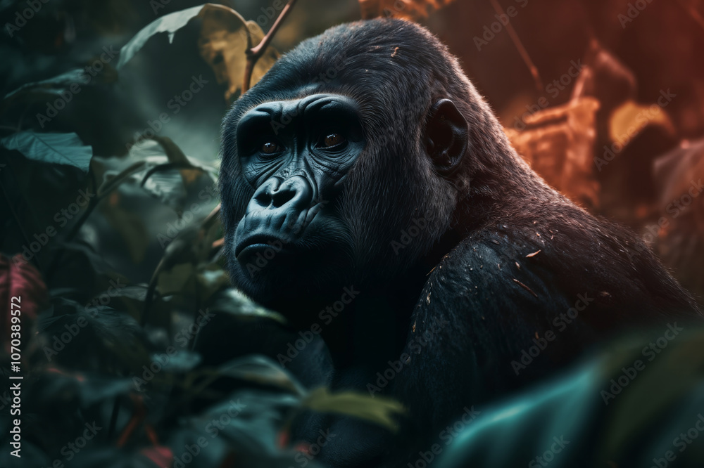 Fototapeta premium Close-up of a gorilla's face