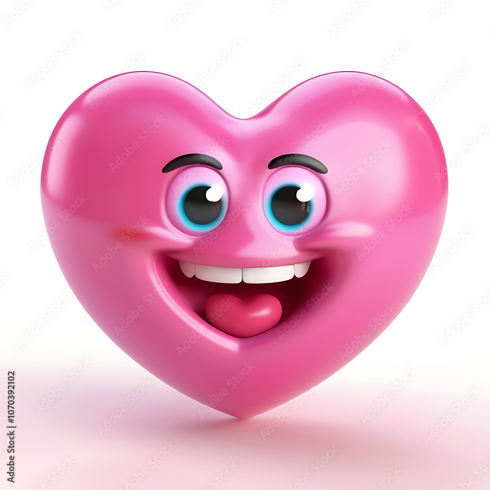 Fototapeta premium pink heart 3d isolated