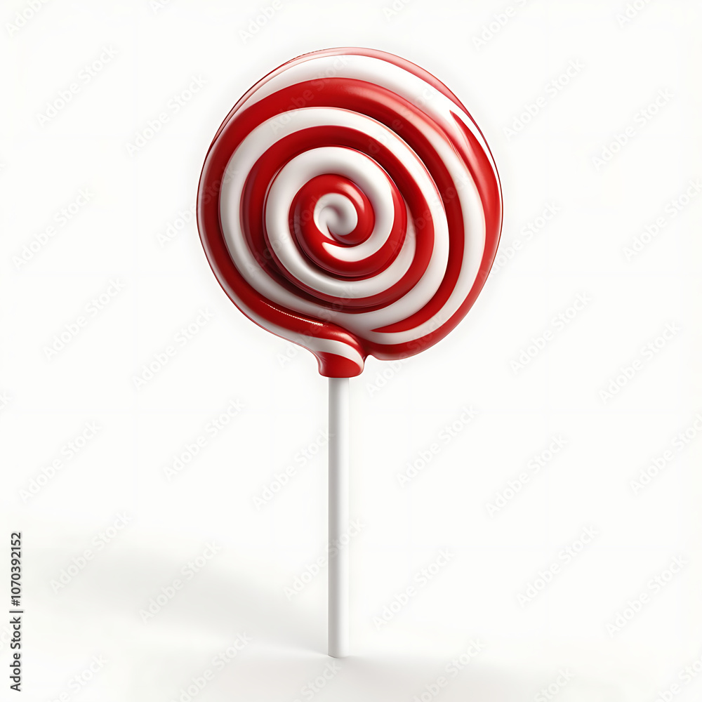 Red and White Swirled Lollipop on Stick Red and White Swirled Lollipop on Stick