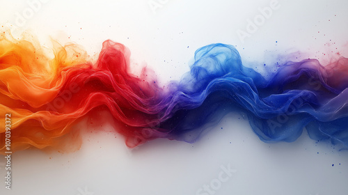 colorful smoke on white