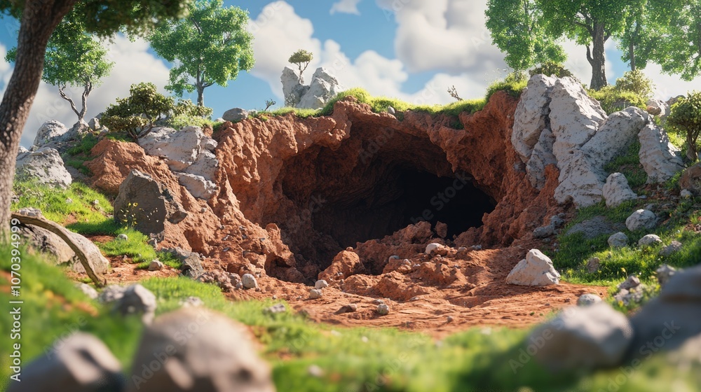 Sinkholes in a mountainous wooded area showcasing dramatic rock ...