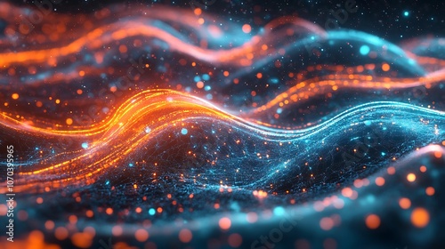 Data Stream with Flowing Particles Photo