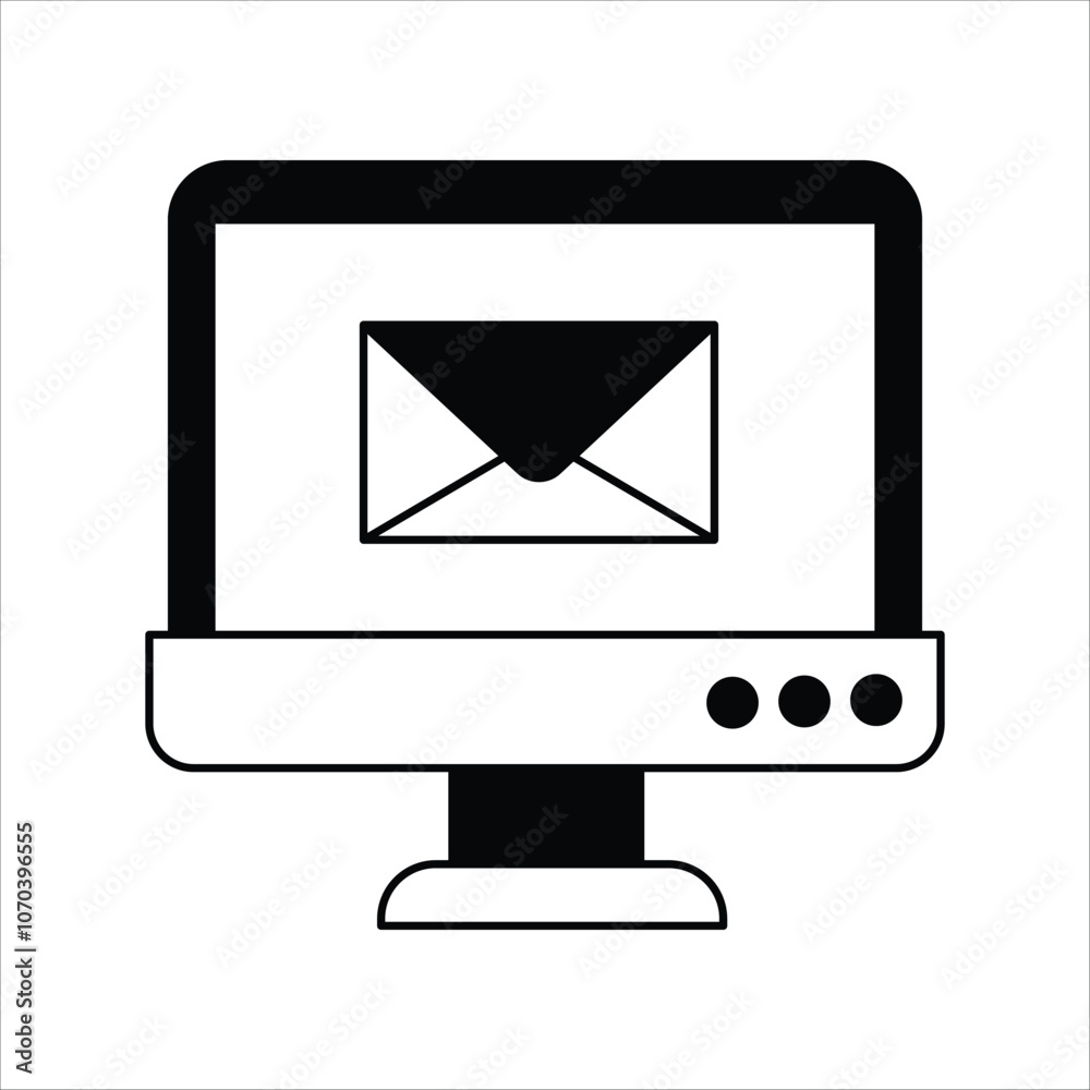 Message glyph icon with white background vector stock illustration Message glyph icon with white background vector stock illustration