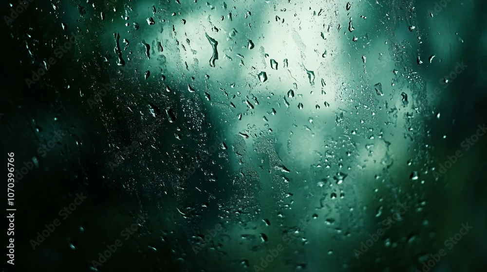 Obraz premium Rain drops on dark glass in autumn weather, rain, drops, glass, autumn, weather, dark, ambiance, mood, melancholy, reflection, wet