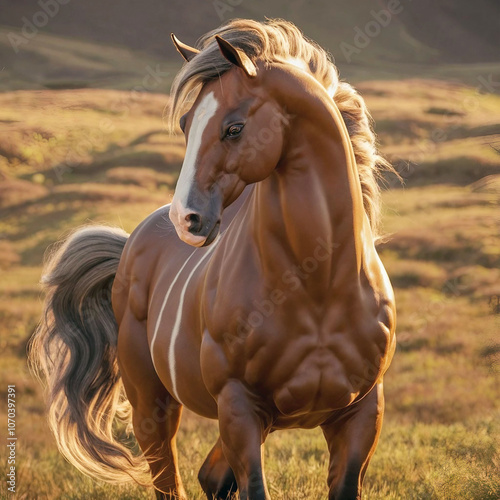 a horse with a white spot on its head 