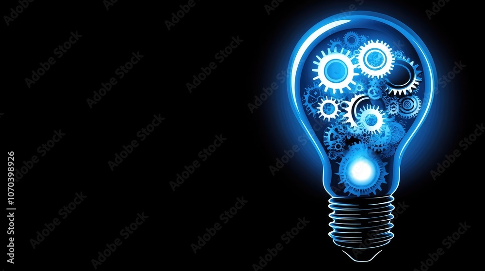 Light Bulbs and Gears Representing Innovation and Successful Idea Light Bulbs and Gears Representing Innovation and Successful Idea