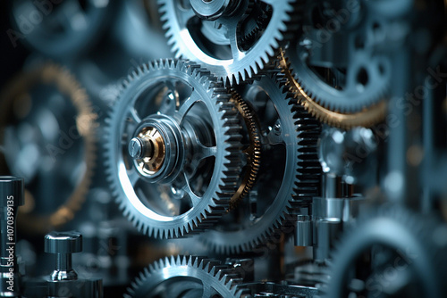 Intricate gears and cogs in motion within a mechanical assembly