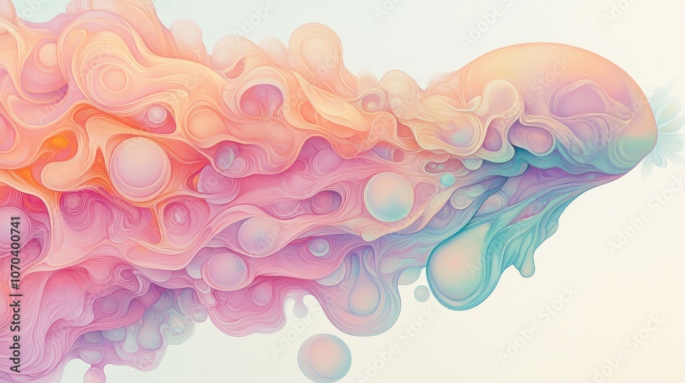 A colorful, abstract painting of a fire with pink, orange, and blue swirls